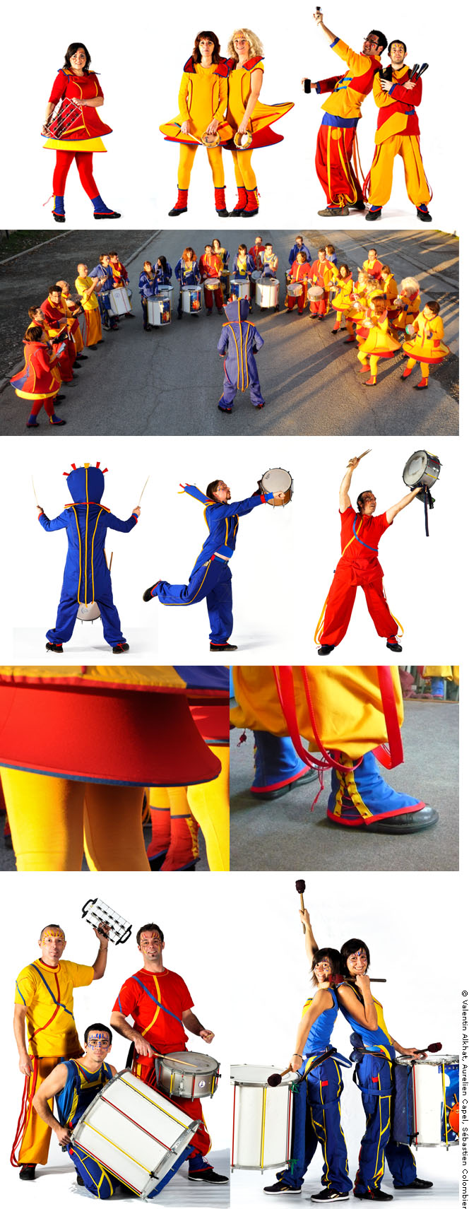 Création et réalisation de soixante costumes pour la troupe Samba Résille, 2010